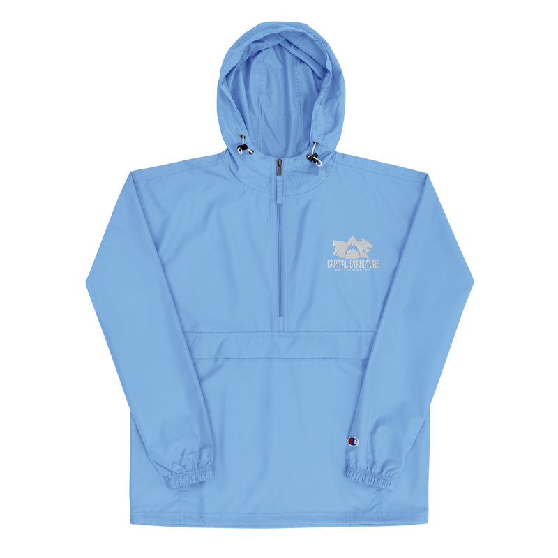 CAPITAL STRUCTURE X CHAMPION PACKABLE JACKET - CAROLINA BLUE